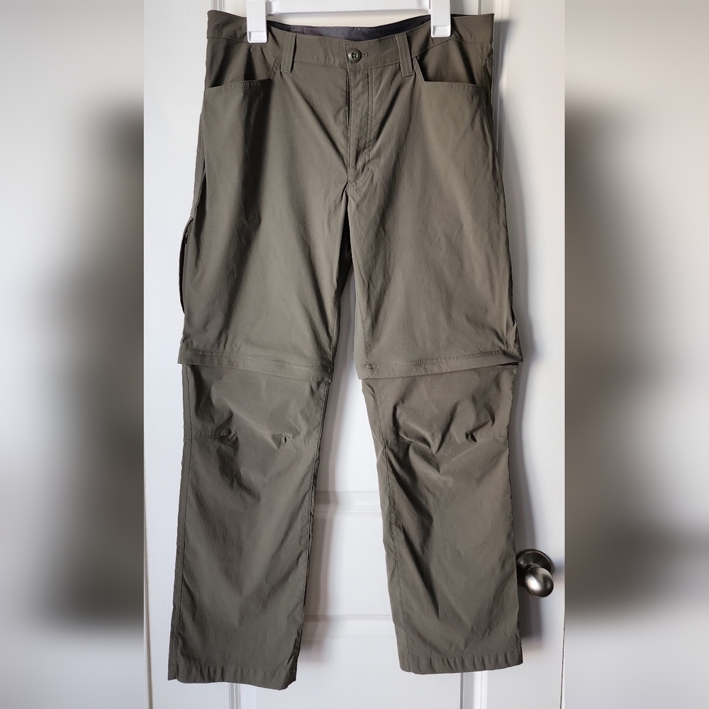Eddie Bauer Men's Convertible Tech Pants/Shorts in Olive Green Size: 36x30
